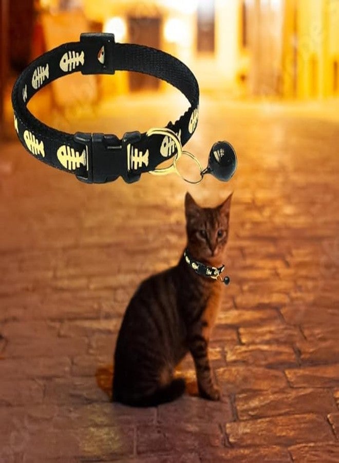 Pups&Pets High-Visibility cat Collar Safety cat Collar with Reflective Strip Nighttime Glow in Dark cat Collar wih Bell Pack of 1 - Image 4